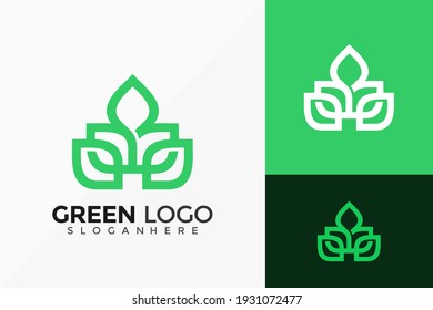 Nature Green Leaf Logo Vector Design. Abstract emblem, designs concept, logos, logotype element for template.
