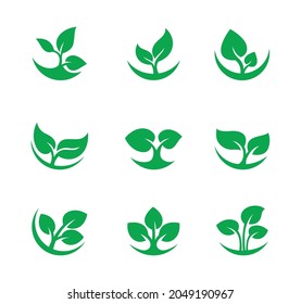 nature green leaf logo vector design