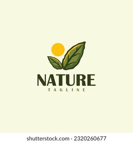 Nature green leaf vector logo