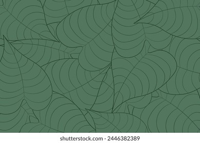 Nature green leaves background vector. Floral pattern, trendy seamless tropical pattern with exotic leaves and plants jungle