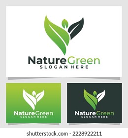 nature green logo vector design template