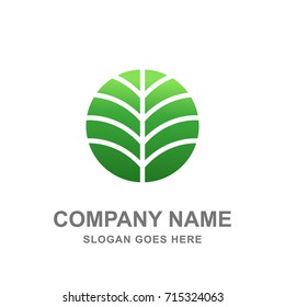 Icono vector del logotipo de la hoja ecológica natural