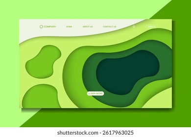 nature Green Paper Cut Landing Page – Modern Eco Web Template 