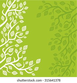 Nature green  pattern card leaves vector illustration