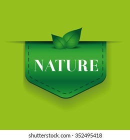 Nature green ribbon vector