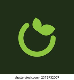 nature green ring logo design.
