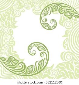 Nature green spring pattern background. Vector illustration.