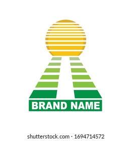 nature green sun logo dsign vector