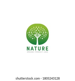 Nature green tree logo icon symbol simple vector design