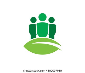 Nature Group Eco People Logo Design Template