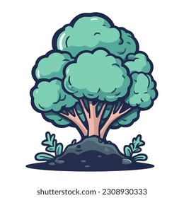 Nature growth by tree leafy icon isolated