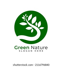 Nature growth logo design template