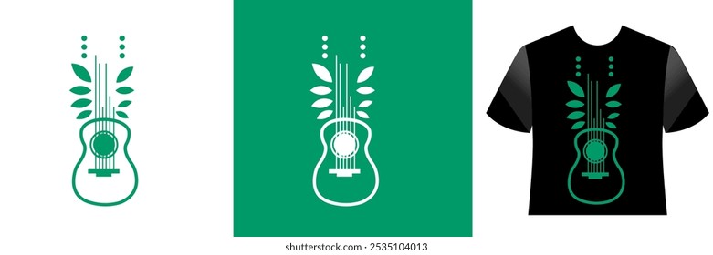 Nature guitar t-shirt and apparel trendy Vector design, print And Etc vector illustration.