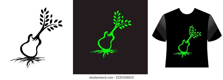 Nature guitar t-shirt and apparel trendy Vector design, print And Etc vector illustration.