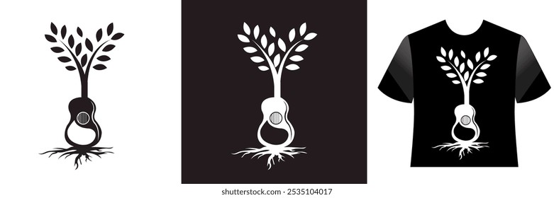 Nature guitar t-shirt and apparel trendy Vector design, print And Etc vector illustration.