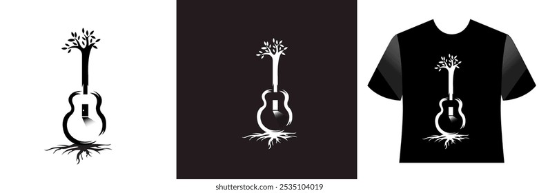 Nature guitar t-shirt and apparel trendy Vector design, print And Etc vector illustration.