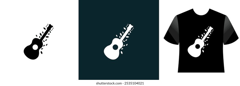 Nature guitar t-shirt and apparel trendy Vector design, print And Etc vector illustration.