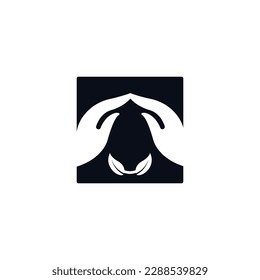 Nature hand care vector logo design 
