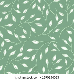 Nature hand drawn seamless pattern.  
