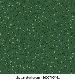 Nature hand drawn seamless pattern.  