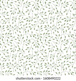 Nature hand drawn seamless pattern.  