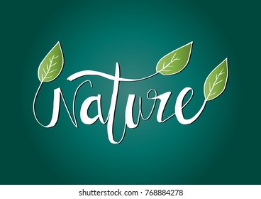 Nature hand lettering