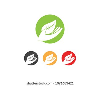 Nature hand logo vector 