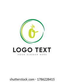 Nature handwritten letter type O logo template, Vector logo for business and company identity 