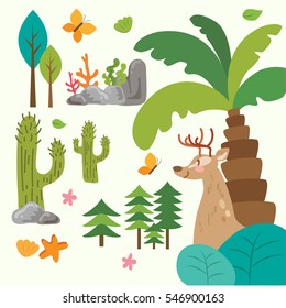 Nature : Happy animal Season : Vector Illustration