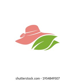 Nature Hat logo design vector illustration, Creative Hat logo design concept template, symbols icons