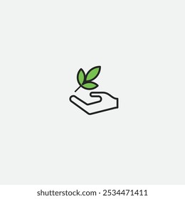 Nature healing icon flat vector design