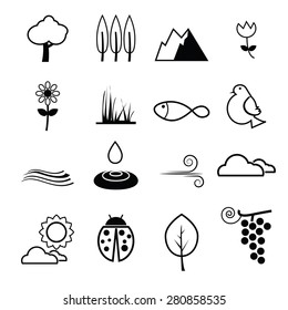 Nature health life harmony icons