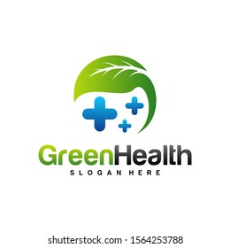 Nature Health Logo Design Concept Vector. Health with Leaf Logo Template. Icon Symbol. Illustration