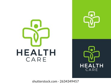 nature health with people logo. healthcare and medical design vector concept	
