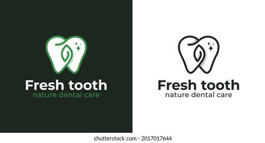 nature herbal fresh toot or dental with clean white teeth for toothpaste and dentist logo