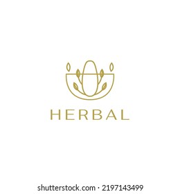 nature herbal leaf logo design