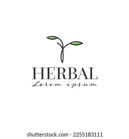 Nature herbal logo template design 