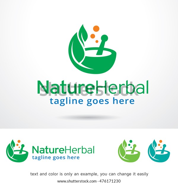 Nature Herbal Logo Template Design Vector Royalty Free Stock Image