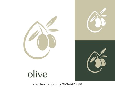 nature herbal olive beauty logo design vector	