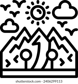 Nature hike Line Vector Icon Design