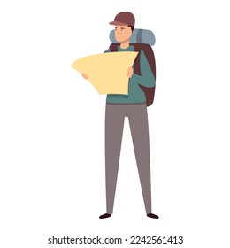 Nature hiker icon cartoon vector. Extreme tourism. Summer vacation