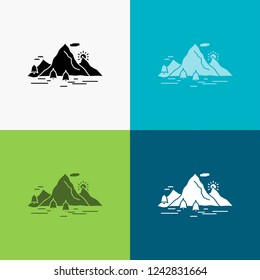 Nature, hill, landscape, mountain, scene Icon Over Various Background. glyph style design, designed for web and app. Eps 10 vector illustration