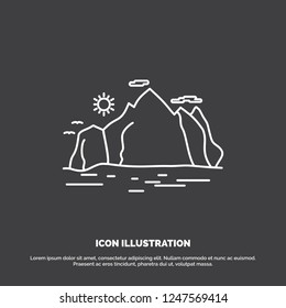 Nature, hill, landscape, mountain, scene Icon. Line vector symbol for UI and UX, website or mobile application