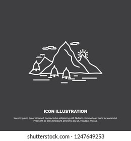 Nature, hill, landscape, mountain, scene Icon. Line vector symbol for UI and UX, website or mobile application