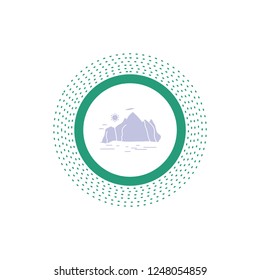 Nature, hill, landscape, mountain, scene Glyph Icon. Vector isolated illustration