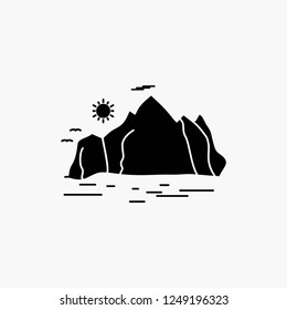 Nature, hill, landscape, mountain, scene Glyph Icon. Vector isolated illustration