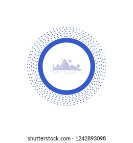 Nature, hill, landscape, mountain, tree Glyph Icon. Vector isolated illustration