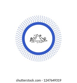 Nature, hill, landscape, mountain, tree Line Icon. Vector isolated illustration