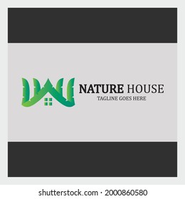 Nature home . Nature building logo. Vector illustration