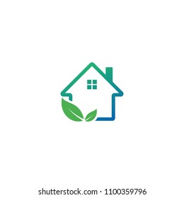 nature home eco leaf vector logo template